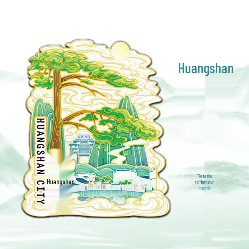 Huangshan China 3D Holz Kühlschrankmagnet: Kreatives kulturelles Reisesouvenir