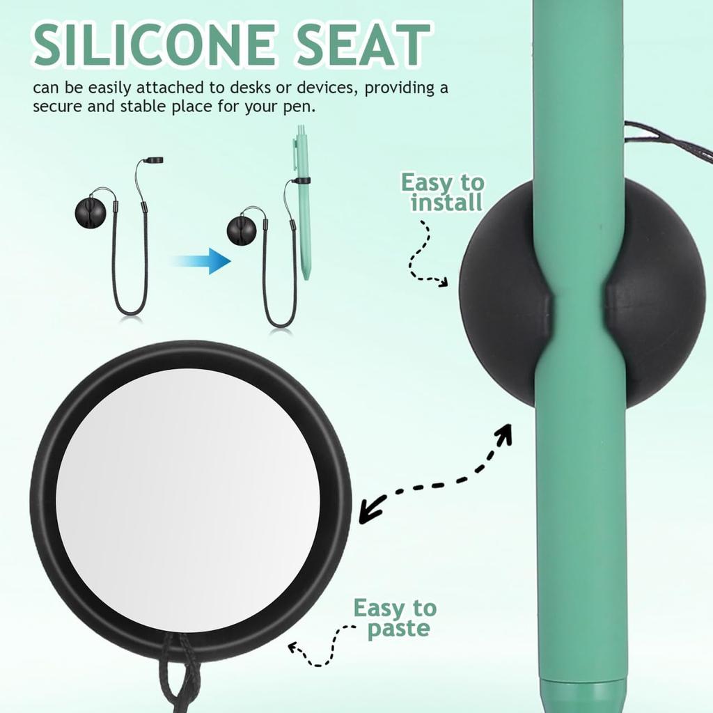 Artibetter 2Pcs Elastic Rope Lost Tether for Touch Pens Stretchy Pen Leash with Ring for Desk Clipboards and Drawing Applications