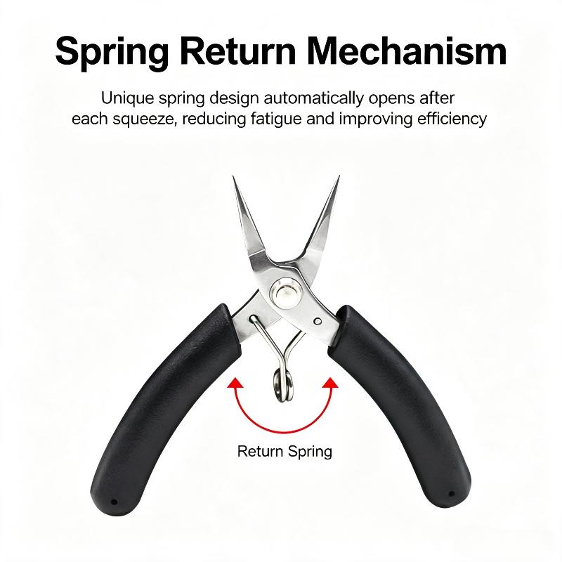 Jewelry Pliers Straight Long Nose Nippers Stainless Steel Toothless Sharp Mini Nose Pliers For Wire Bent Manual Diy Model Pliers