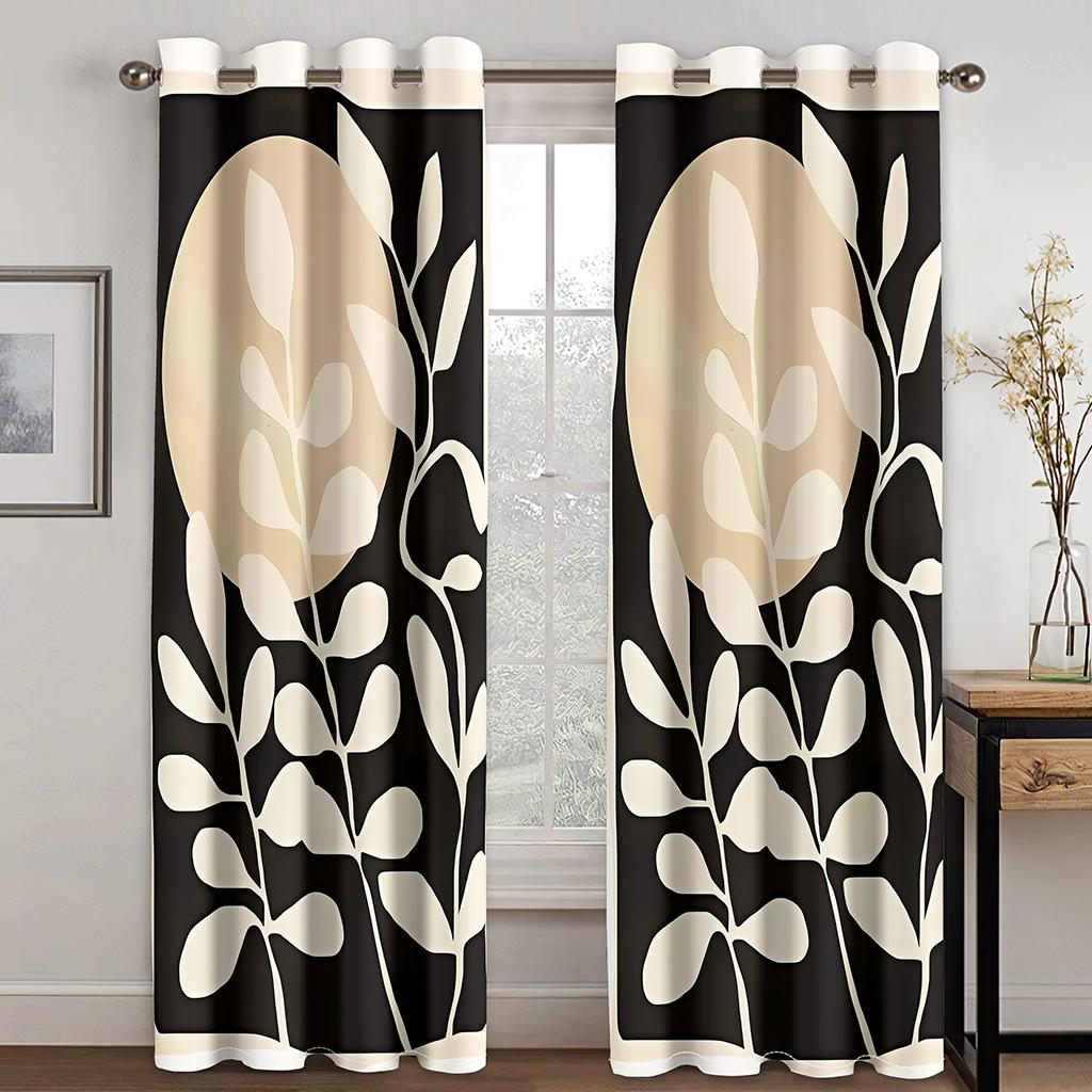 

Современное искусство Лист Абстрактный Простой Оконные шторы для гостиной Детской спальни Ванной комнаты Шкафа Двери кухни Домашний декор 2 штуки W50 X H130(CM)X2&Hook