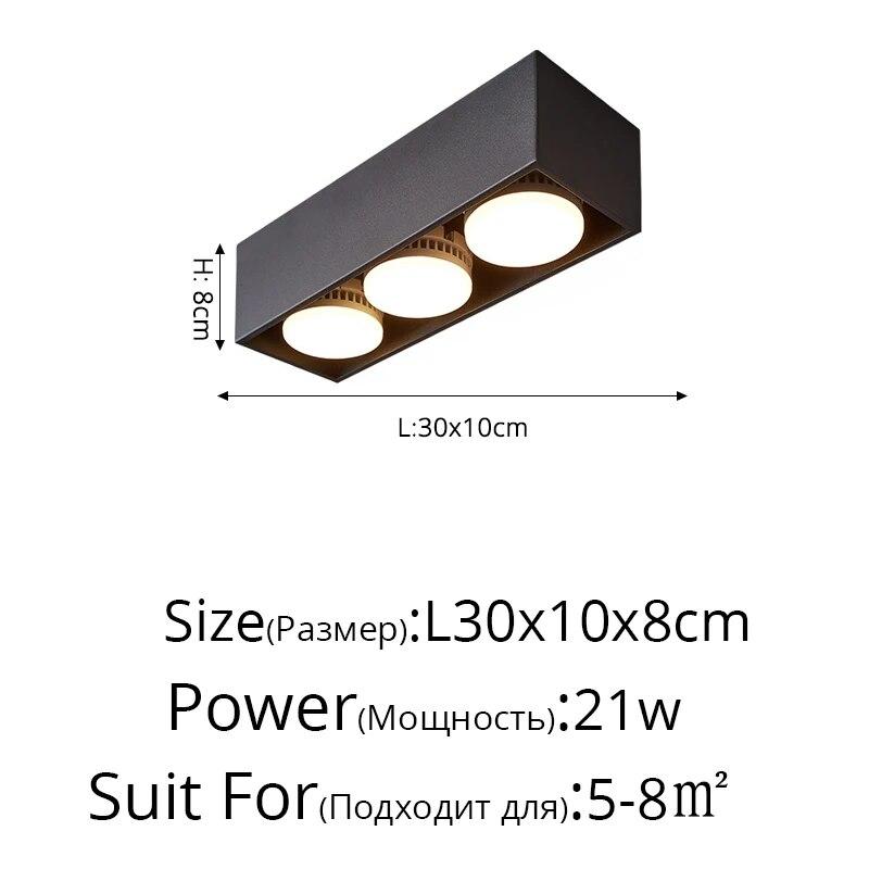 Takspotlight LED 7W 9W 12W Overflatemontert Antirefleks Vanlig aluminiumslysarmatur Downlight 85-265V