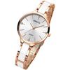 Ceramic White Women's Analog Quartz Watch Waterproof Casual Business Stainless Steel Elegant Gift for Her