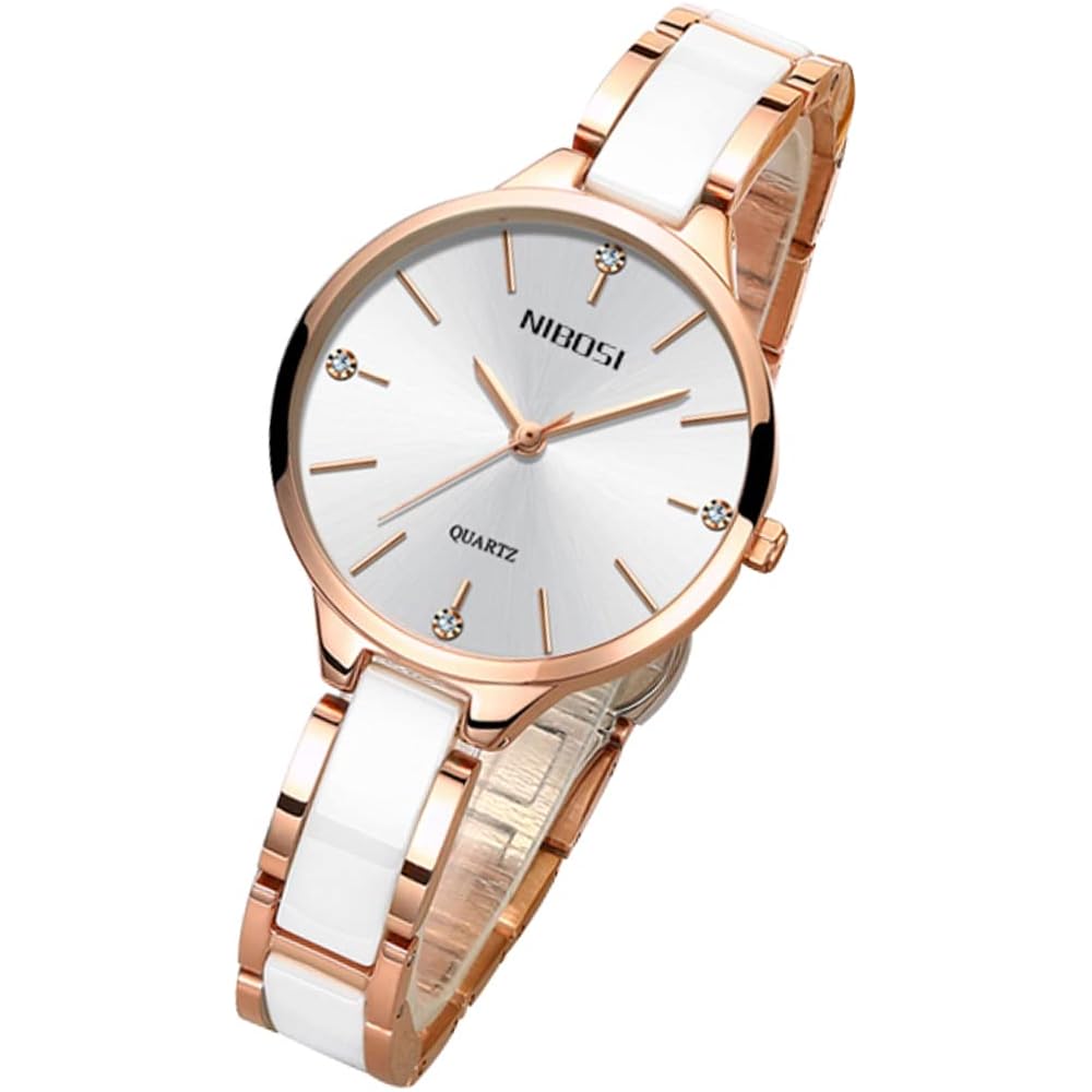 Ceramic White Women s Analog Quartz Watch Waterproof Casual Business Stainless Steel Elegant Gift for Her