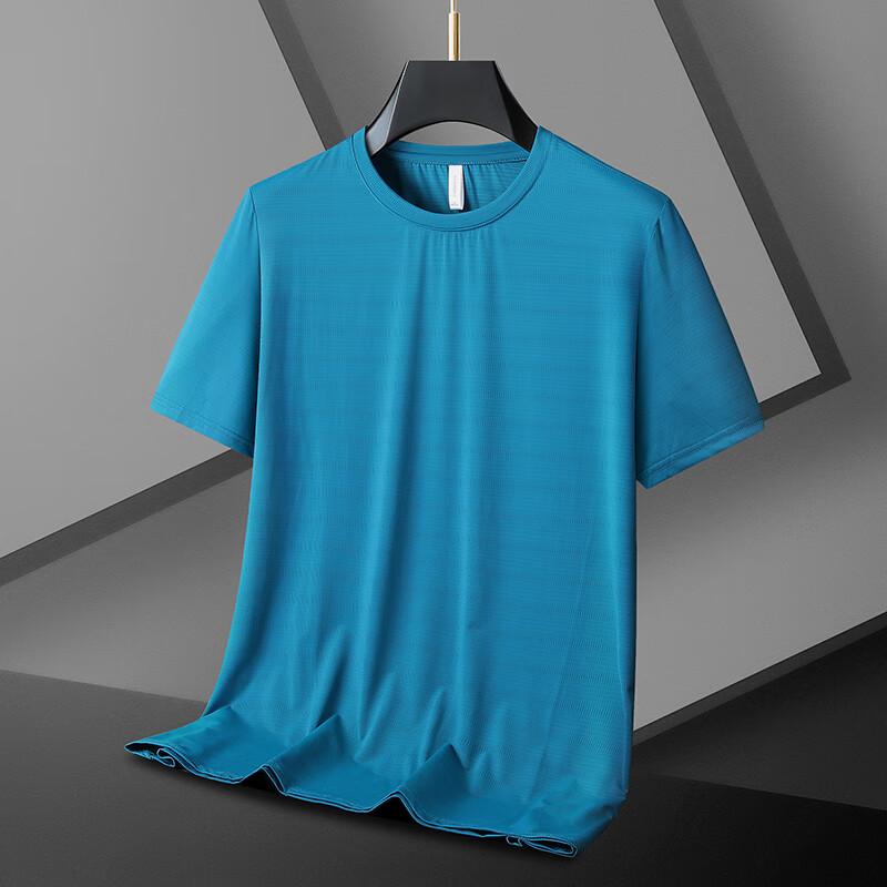 Dibinze Men's Plus Size Ice Silk Short Sleeve T-Shirt