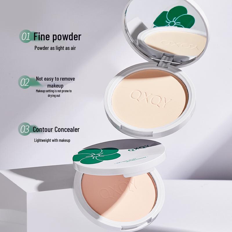QXQY Soft Focus Setting Powder Compact - Lightweight, Moisturizing, Silky Smooth, Easy Application, 18g.