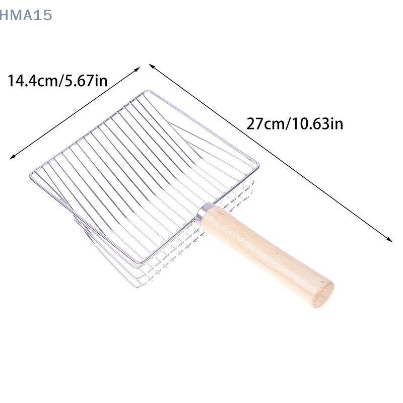 Cat Litter Shovel Portable Wood Handle Stainless Steel Scooper Sifting Kitten Litter Scoop Cat Toilet Cleaning Tool Pet Products