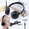 1Pcs 3.5mm/Type C Bass Stereo Headphones Foldable Adjustable Headband Wired Headphones For Mobile Phone And Computer