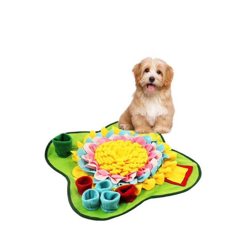Pet Slow Feed Puzzle Mat: Anti-Choke Sniffing and Foraging Toy for Dogs and Cats