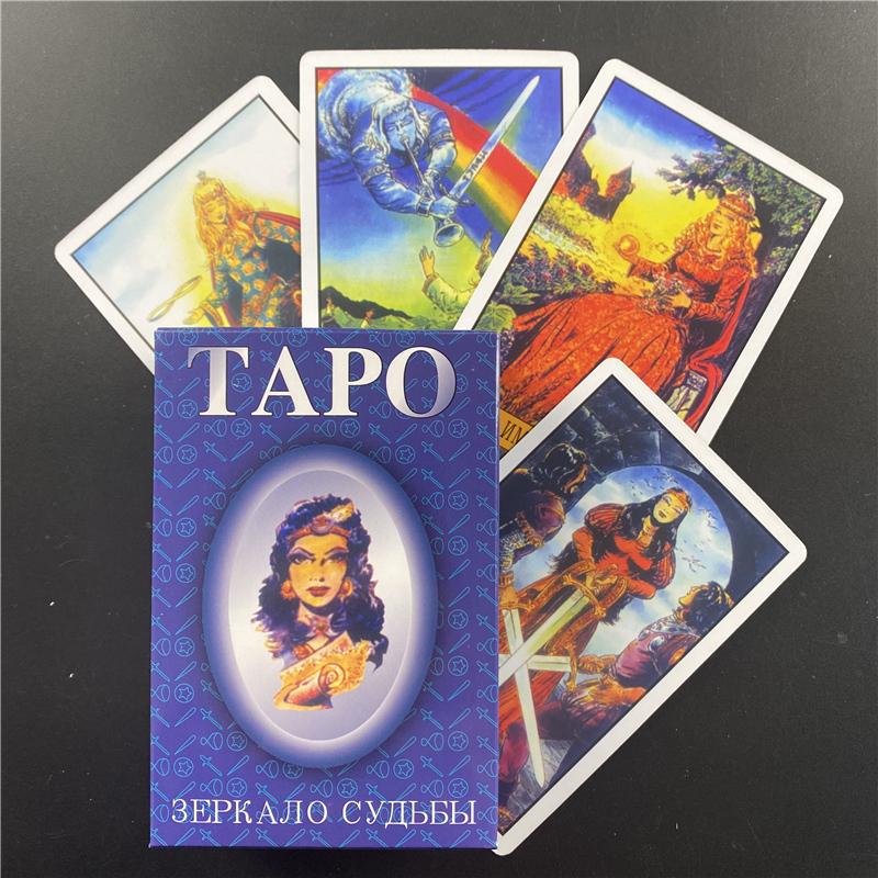 10.3 X 6cm Russian Tarot Deck Pocket Size Tarot Cards for Fate Divination Board Game