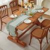 Solid Color Ruffled Edge Table Runner Rustic Style Tables Cover Dinning Table Runner  Kitchen Decor