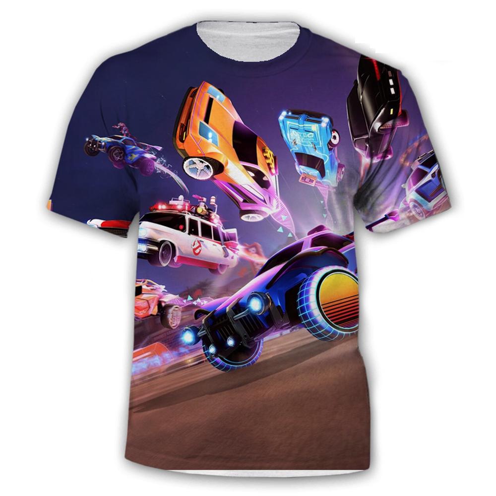 Kreativní design hry Rocket League, cool a módní tričko s neformální osobností
