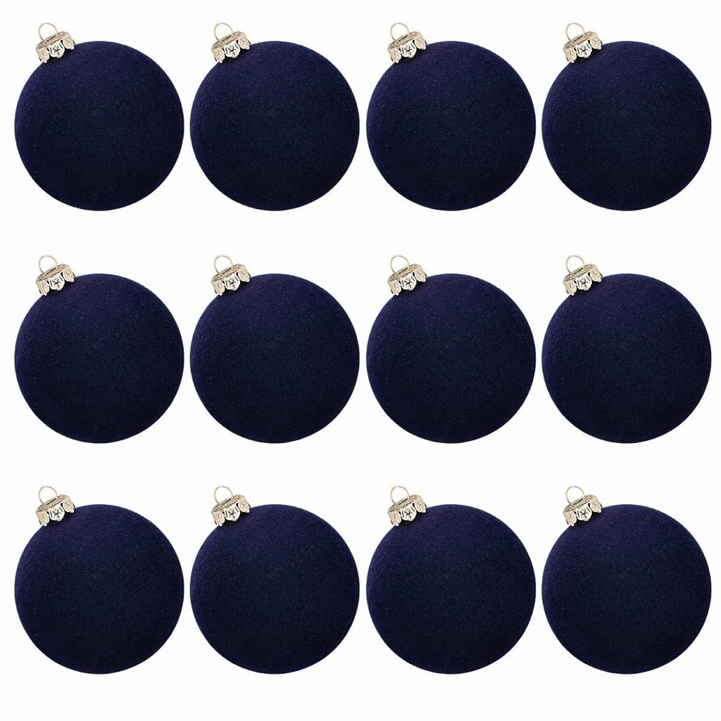 Velvet Flocked Christmas Tree Ornament Ball