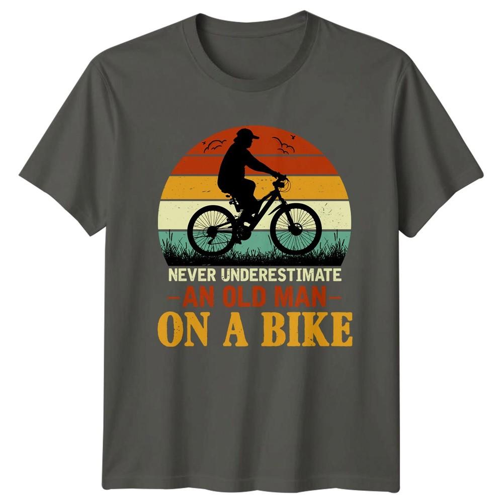 Never Underestimate An Old Unisex Unisexs TShirt Mountain Biking Cycling Gift For Him S