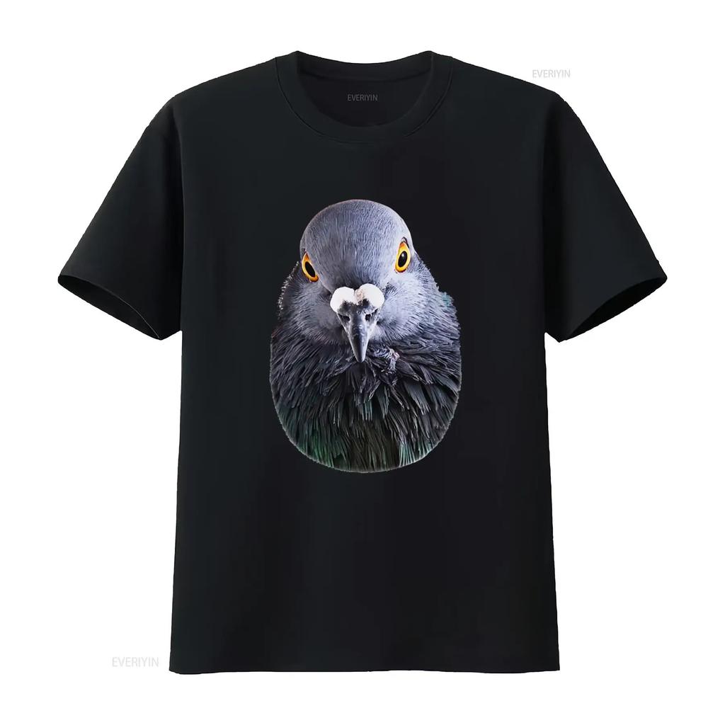 Unique Pigeon Head Art Design T Shirt for Kids Premium Quality Vintage Washed Breathable Slightly Streetwear Unisex Versatile