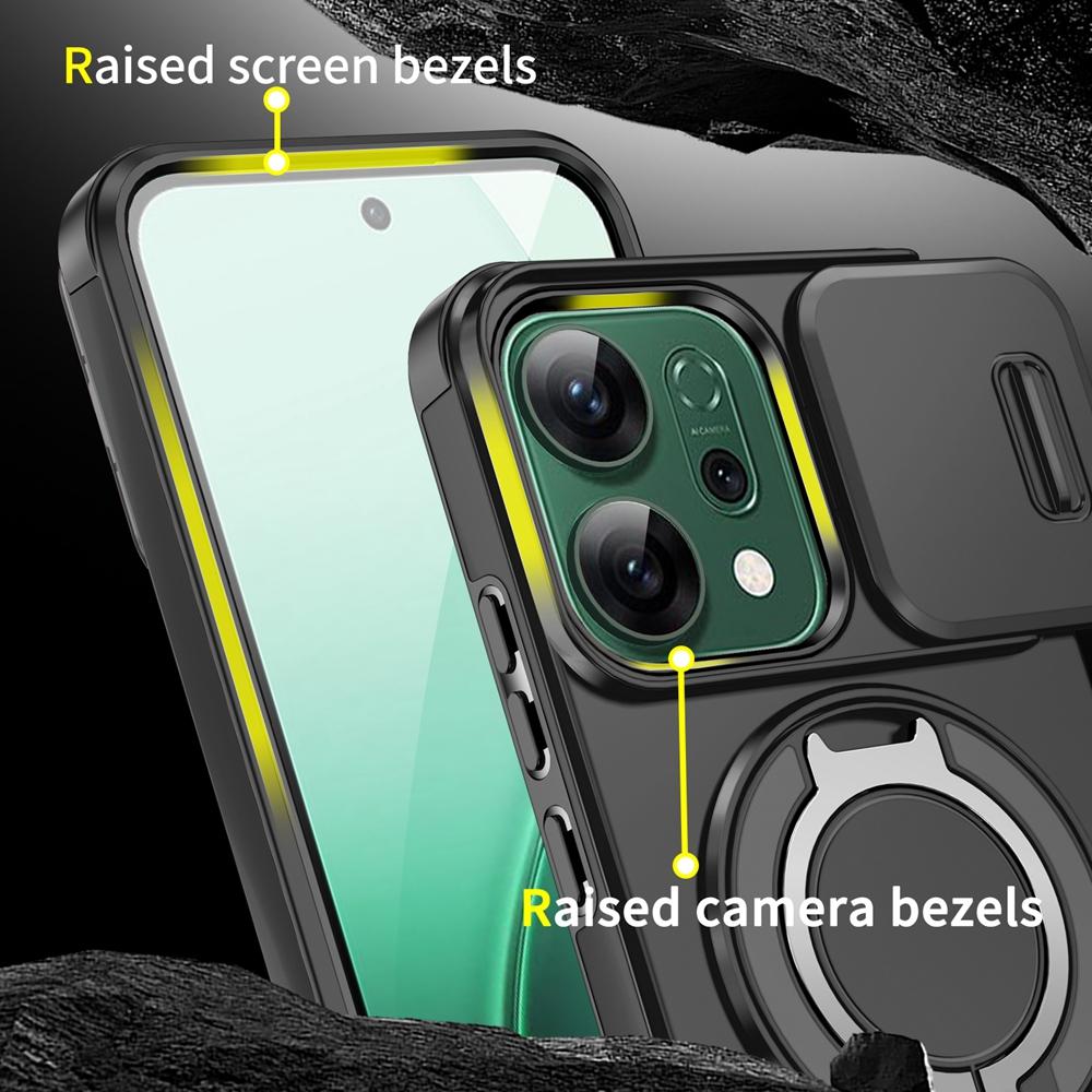 For Reno 14F 5G Case Luxury Magnetic Wireless Charge For Magsafe Case For OPPO Reno 14F 14 F Reno14F Stand Holder Armor Cover