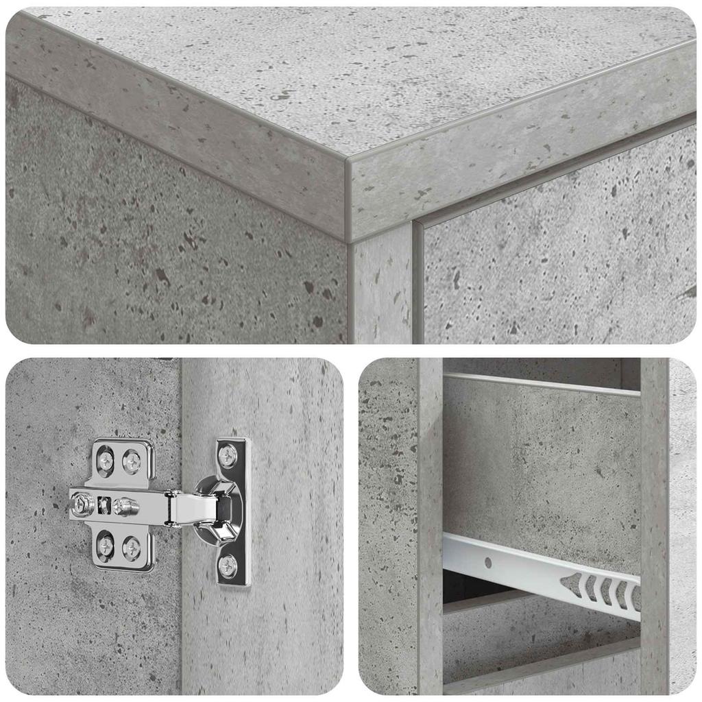 Wall Mounted Washbasin Vanity Unit Concrete Grey 35 x 20 x 81 cm