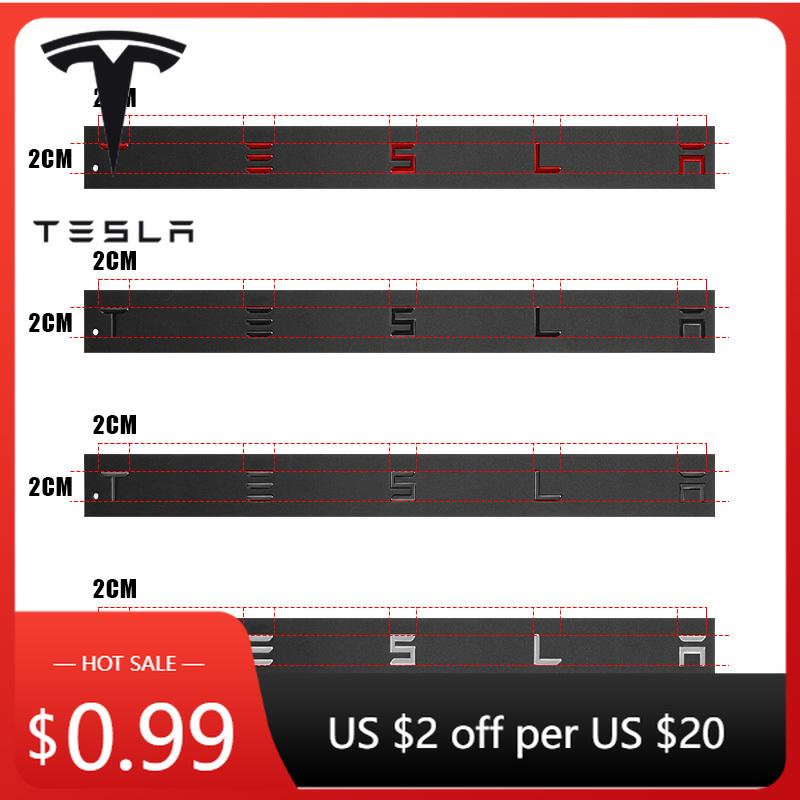 Car Sticker Tesla 3D ABS Car Emblem Tesla Letter front hood Rear Tailgate trunk Decals badge sticker For Model 3 Model S X Y Aut