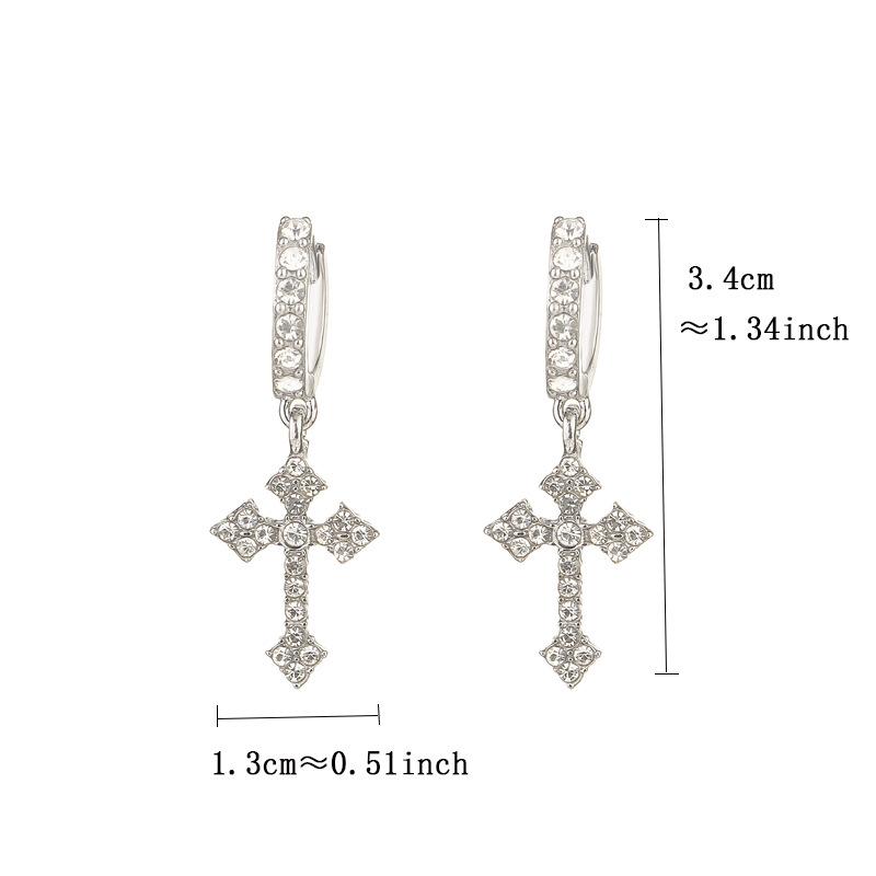 Cross Earrings For Women, Fashionable And Exquisite Design, High-End And Versatile Temperament Earrings Accessories