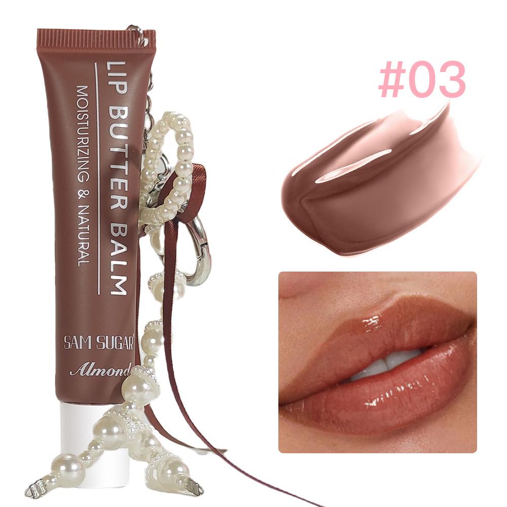 Hose Pearl Chain Lip Butter Balm Glaze Waterproof Lasting Gloss Moisturizing Water Light Mirror Lipstick Shine