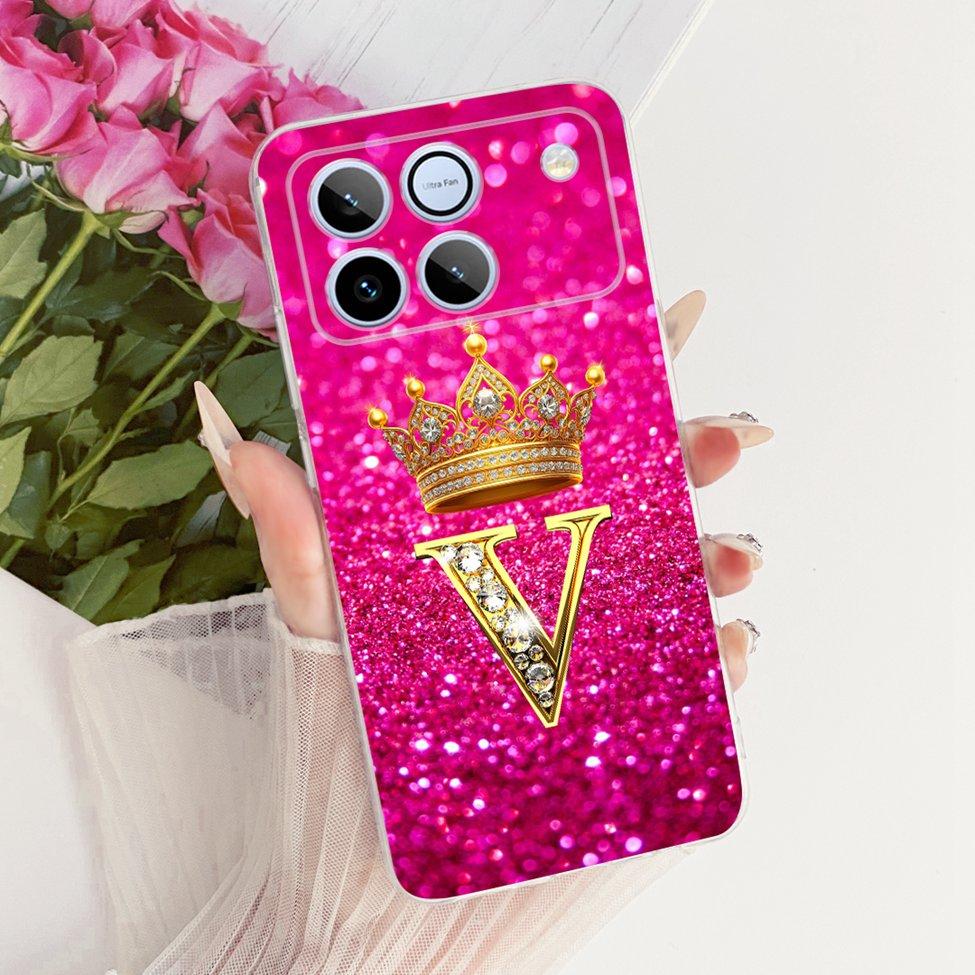 Clear For Honor Win AAP-AN00 Case For Honor Win Cover Aesthetic Luxury A-Z Letters Fashion Boys Girls Cool Crown Soft Casing