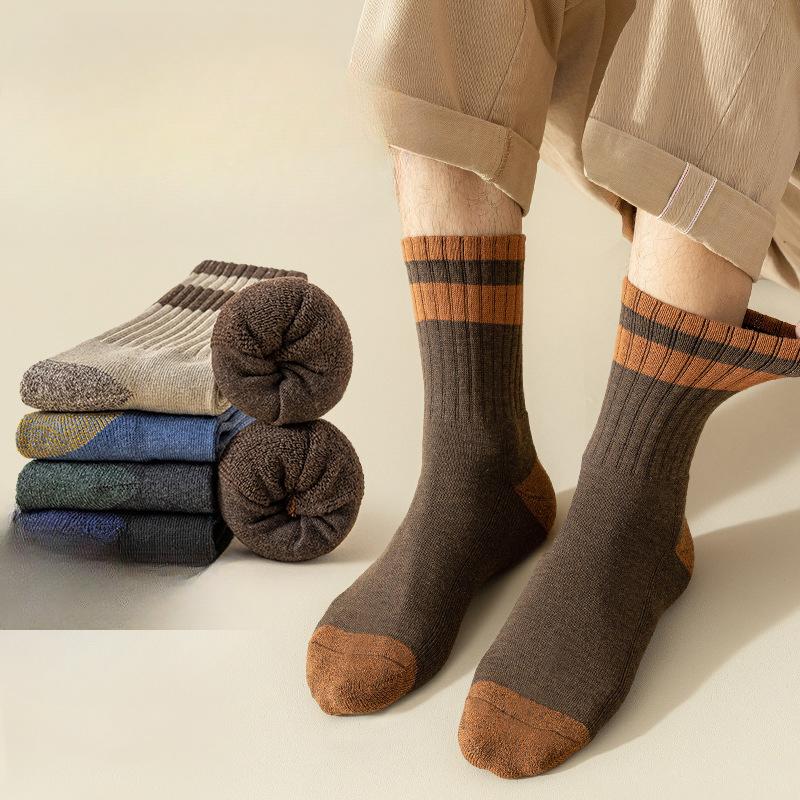 Men's Winter Fleece and Thickened Loop Warm Sports Thigh High Socks