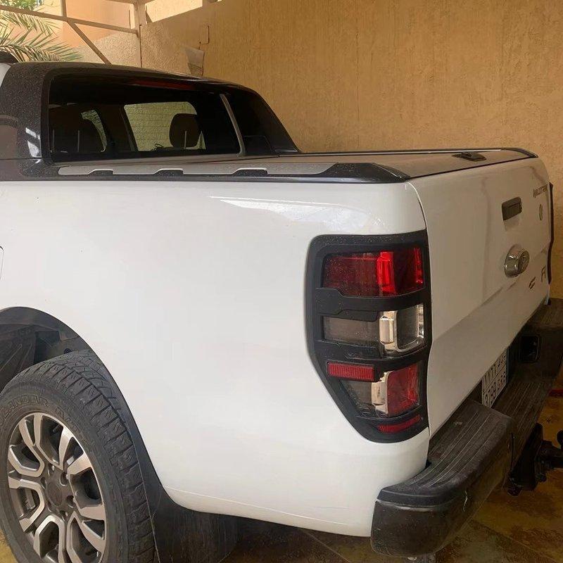 Car Upgrade For Ford Ranger Raptor T6 T7 T8 PX MK1 MK2 Wildtrak 2012- Matte Black Tail Light Covers Rear Lamp Trim Frame
