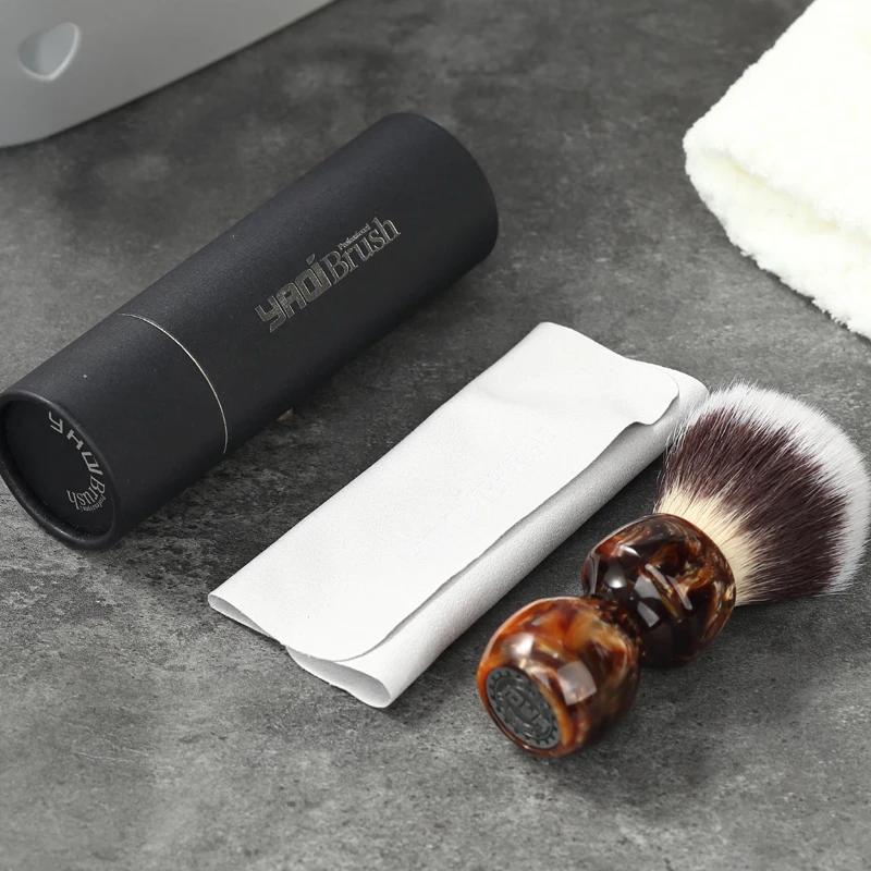 YAQI Caramel Cat's Whisker Synthetic Hair Mens Wet Shaving Brush 26MM Knot Diameter Provide Comfortable Durability Shaving