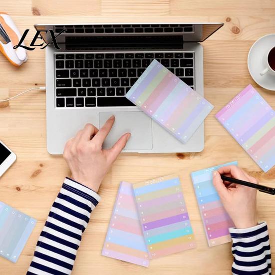 Planning Stationery Set Gradient Checklist Sticky Notepad, Self-stick To-do List Pads, Macaron Color Office Memo Tearable Planner Pad for Shopping