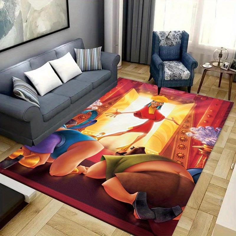 1pc The Emperor's New Groove Pattern Area Rug Soft Flannel Floor Mat for Living Room,Office,Bedroom and Carpet,Sofa Coffee Table Floor Mat