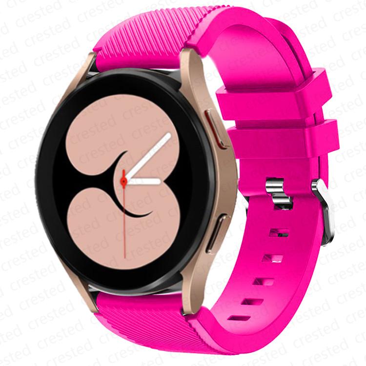 

20mm 22mm Band for Samsung Galaxy Watch 6/4/Classic/5 pro/3/active 2 Gear s3/S2 silicone bracelet Huawei GT/2/GT2/3 Pro 4 strap 22mm розовый