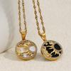 MamacitaSlay 316L Stainless Steel Shell Zircon Sun Pendant Necklace 18K Gold Plated Waterproof Jewelry Women's Creative Necklace