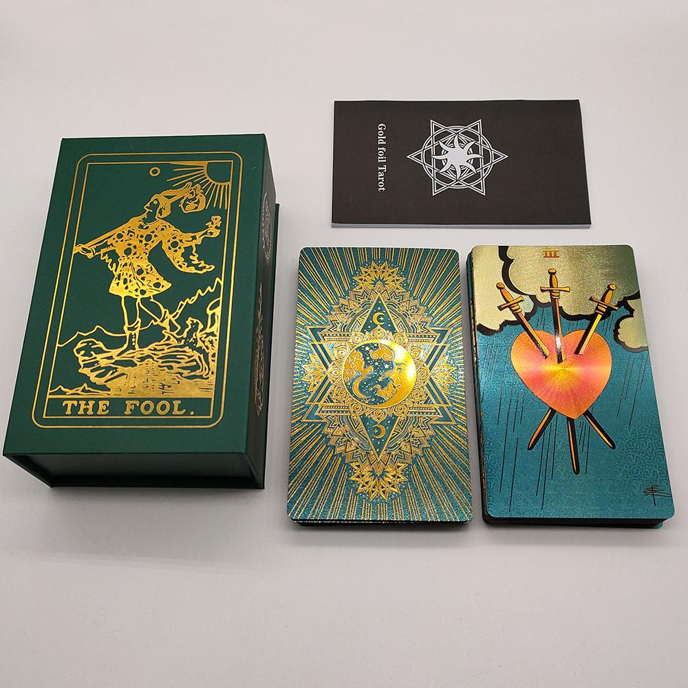 New Plastic Rider Waite Tarot Hot Stamping Gold Foil Tarot Exquisite Board Game Divination Cards For Collection
