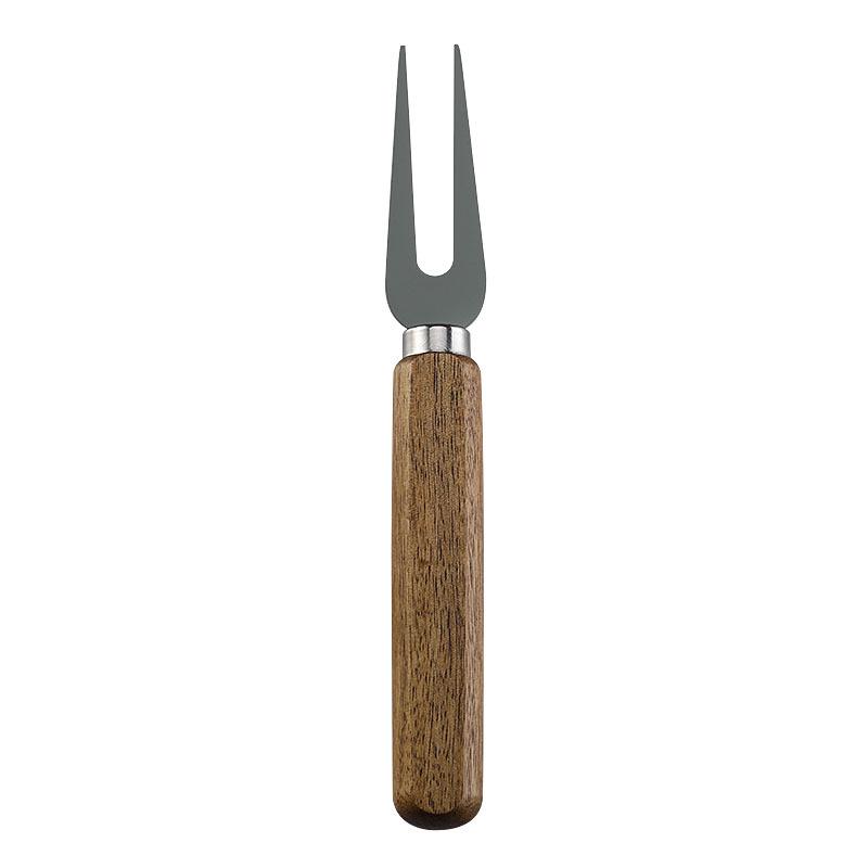 Stainless Steel Cheese and Butter Knife Set with Acacia Wood Handles - Includes Western Dinner Knives and Forks