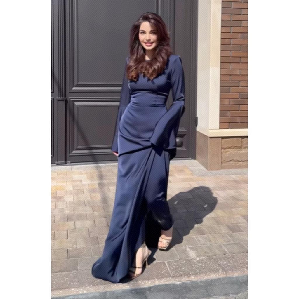 Fall Winter New Women's Flared Sleeves Flowy Skirt Evening Dress for Crossborder Evening Party