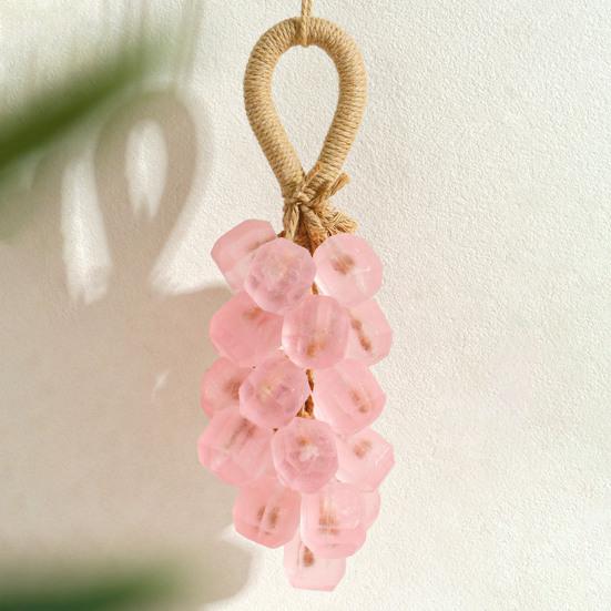 Grape Soap On Rope Handmade Translucent Fruit Shaped Soap Decorative Bathroom Travel Hanging Soap for Shower Sink