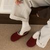 Warm Velvet Cotton Shoes Bag Head Half Slippers Women Lazy Wear a Pedal Casual Shoes Single Shoes Fluffy Shoes Women