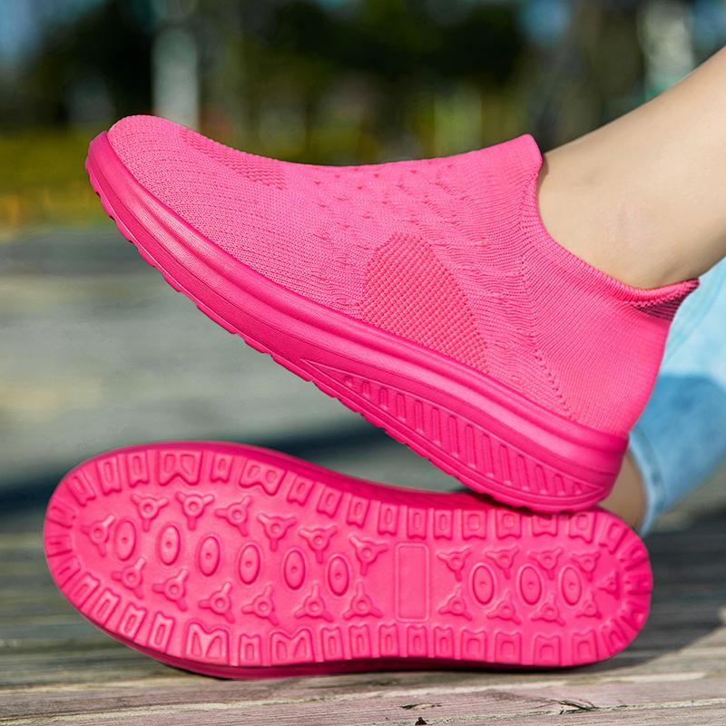 Fashion Women Single Shoes Summer New Style Vulcanized Fashionable Thick Sole Lightweight Mesh Women's Casual Breathable Sneakers Shoes