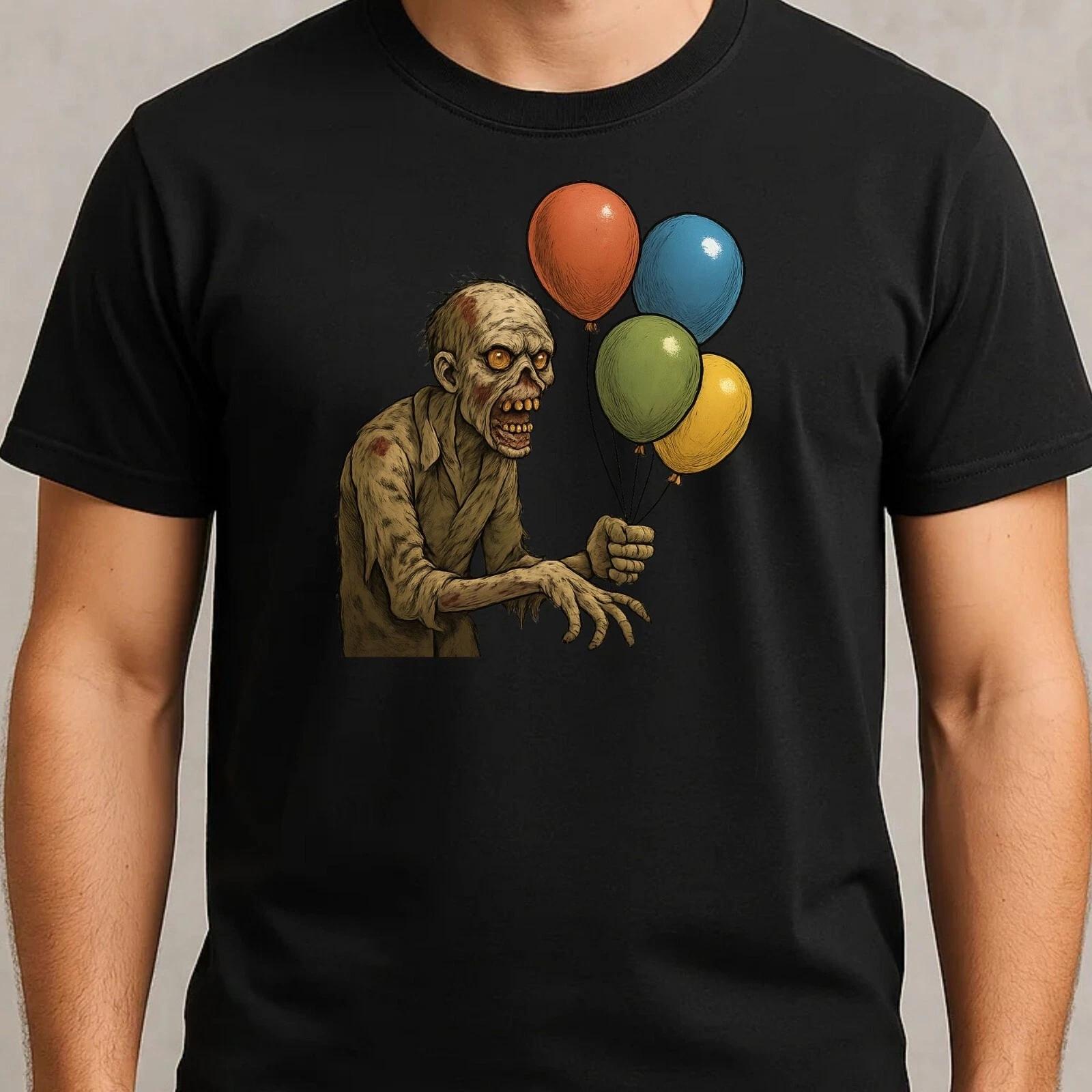 T-Shirt Herren Zombie mit Luftballons Motiv Baumwolle Größe S bis 5XL XXXL