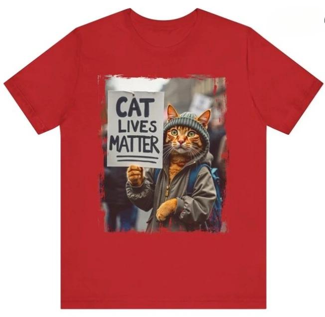 Womens Cat Lives Matter Meme TShirt Unisex Oversized Tee Cotton Streetwear Loose Short Sleeve The Summer Harajuku ONeck Couple
