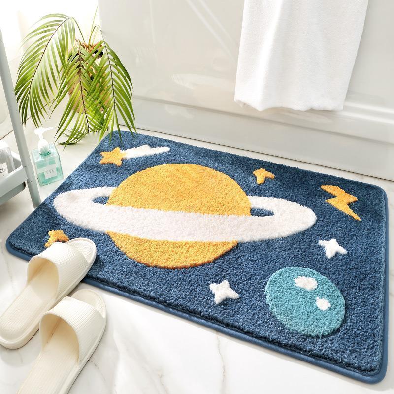 

Imitation Cashmere Cartoon Bathroom Mat: Absorbent, Non-slip, Stain-resistant, Washable Doorway Rug 40*60cm