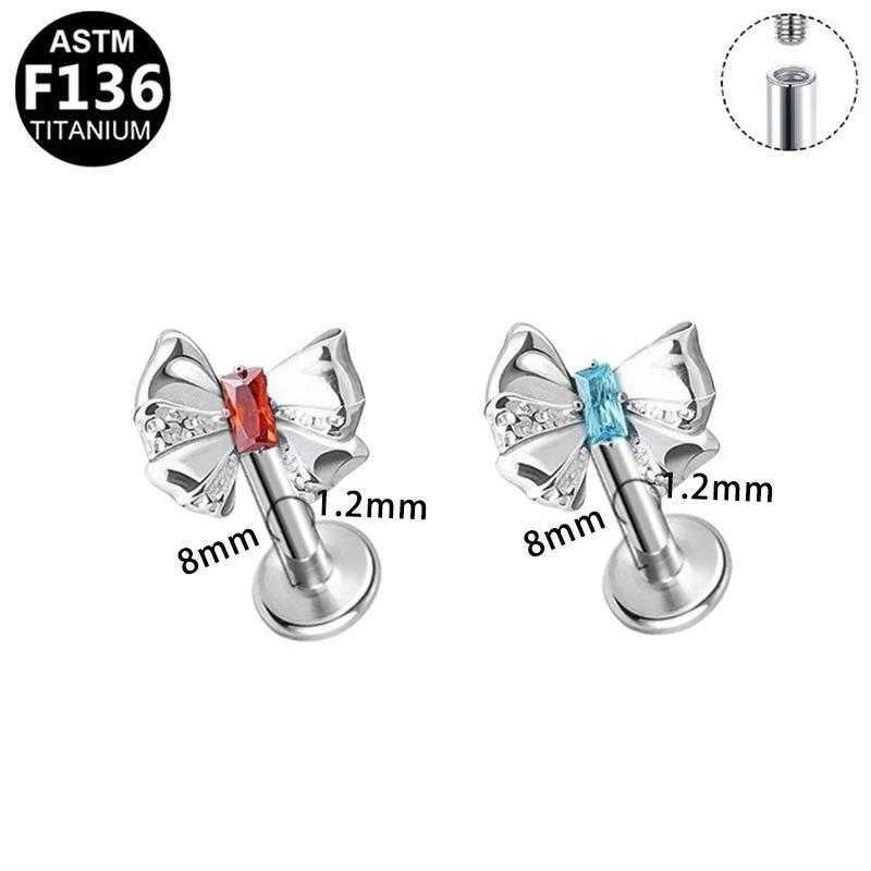 Titanium Unisex European-American Design F136 Lip Stud Ear Cartilage Piercing