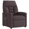 Vidaxl Reclining Massage Chair, Dark Brown, Fabric Upholstered