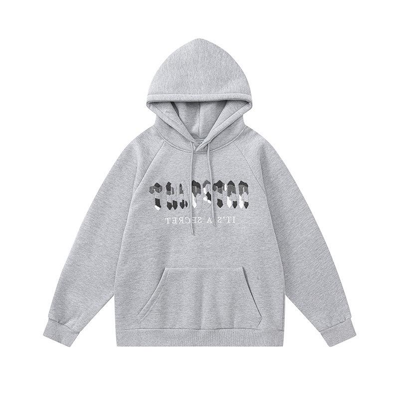 Trapstar Trendy Embroidered Hoodie Set: Unisex High Street Style with Plus Velvet Lining.