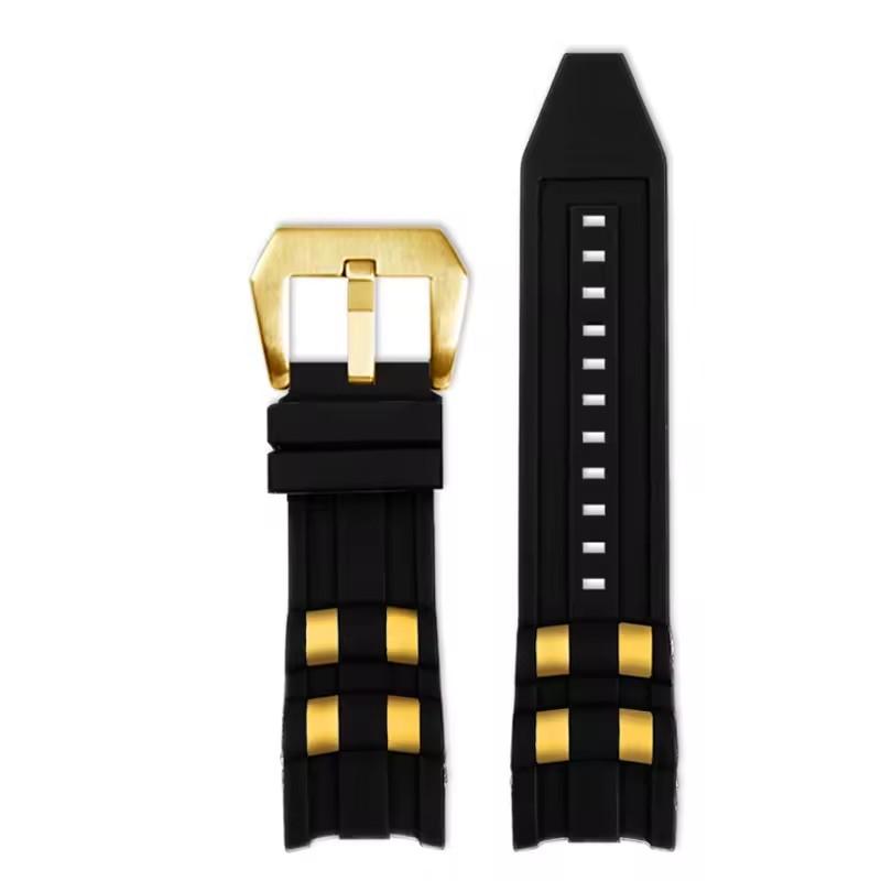 Rubber Watch accessories strap compatible for Invicta Russian Professional Divers silicone metal pellet wristband bracelet 26mm