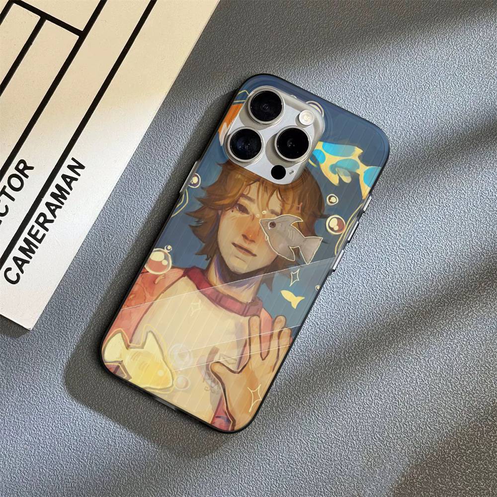Popular Game Anime M-Mouthwashing For IPhone 17 16 15 Plus Pro Max 12 14 Plus 11 13 Wave Corrugated Stripe Funda Phone Cover