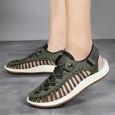 Fashion Outdoor Roman Footwear Wading Aqua Shoes Hot Summer Men's Sandals Outdoor Mesh Sandals Soft  Men Handmade Dropship Beach Shoes