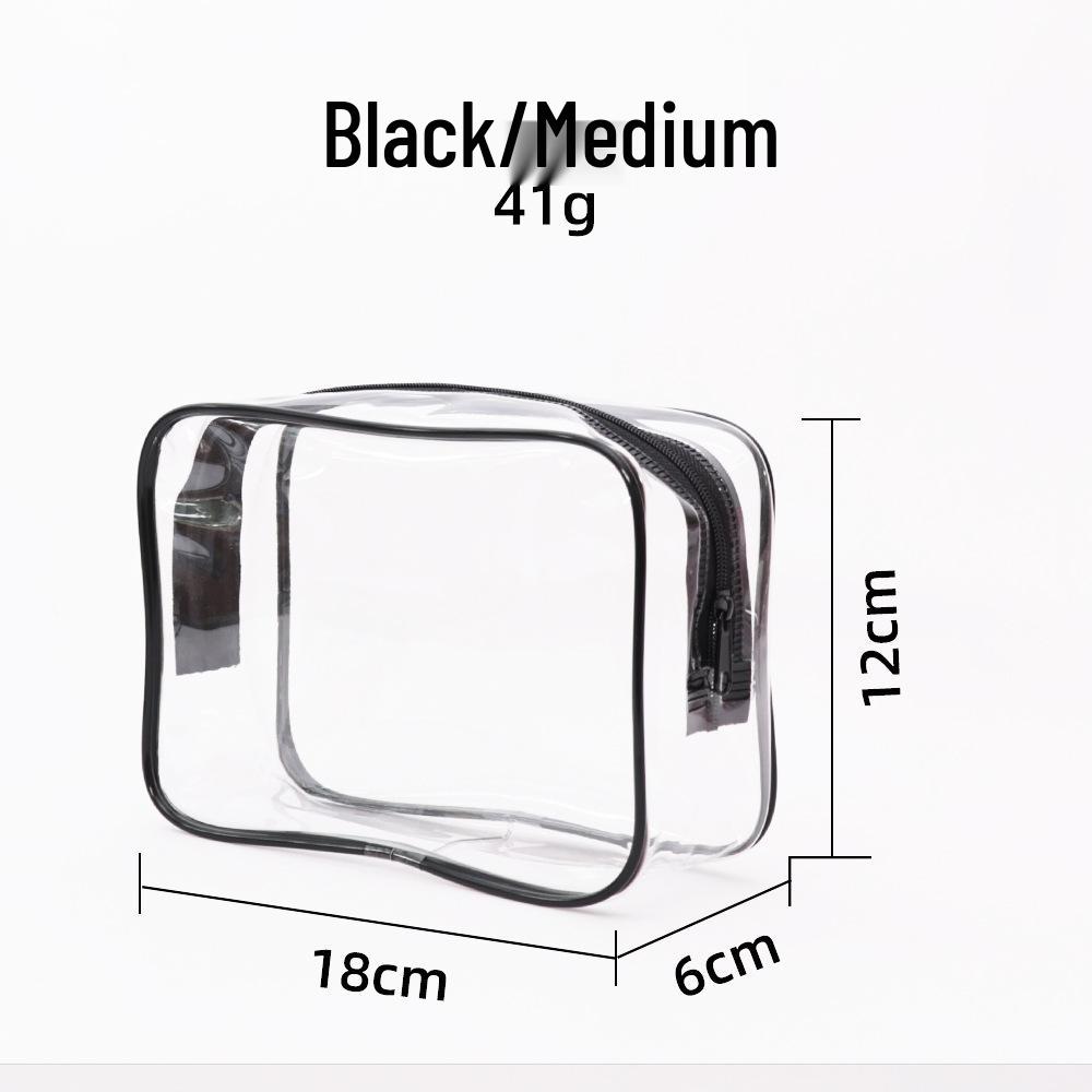 PVC Large Capacity Transparent Waterproof Makeup and Toiletry Bag with Zipper, Customizable Logo