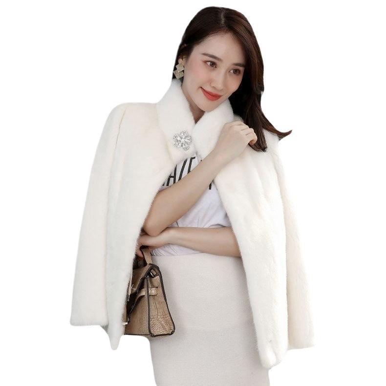 Imitation mink coat women's short stand-up collar autumn and winter top imitation fur jacket imitation velvet new