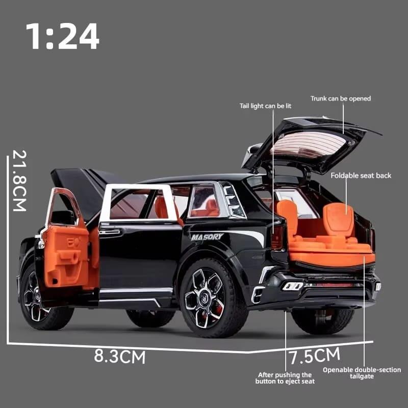 LYZRC Neu 1:24 Maßstab SUV Modellauto Spielzeug Zinklegierung Rückzug Diecast Spielzeugauto mit Ton und Licht Vorderrad lenkbar Geeignet für Jungen Geschenk
