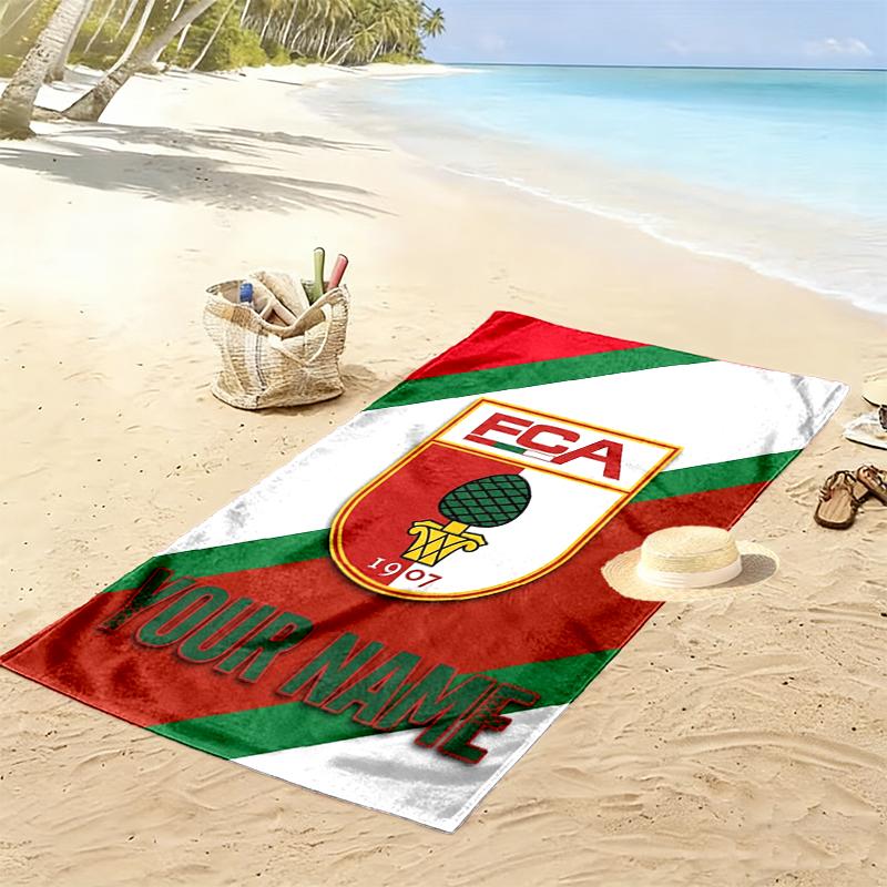 Custom Name Augsburg Print Beach Towel, Large Soft Quick Dry Towel for Beach Camping Swimming